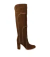 Gianvito Rossi Suede Panelled Knee-high Boots 45 In Brown