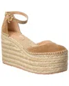 Gianvito Rossi Suede Platform Espadrille In Brown