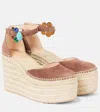Gianvito Rossi Suede Platform Espadrille Wedges