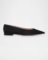 Gianvito Rossi Suede Ballerina Flats In Black