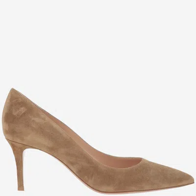 Gianvito Rossi Suede Pumps In Neutral