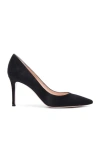 Gianvito Rossi Black Chamois Leather Pumps With Heel In Black