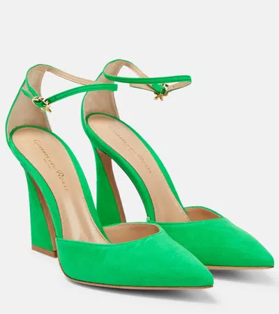 Gianvito Rossi Suede Pumps In Green