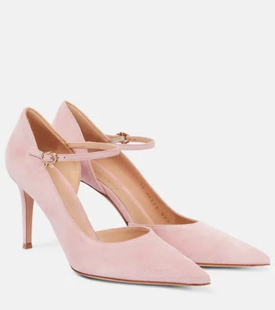 Gianvito Rossi Suede Pumps In Pink