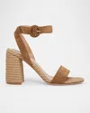 Gianvito Rossi 'riviera' Block Heel Sandals In Camel