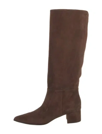 Pre-owned Gianvito Rossi Suede Riding Boots In Brown