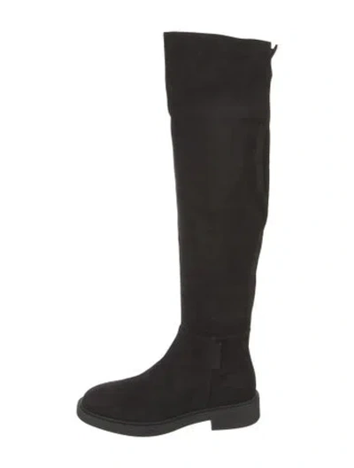 Pre-owned Gianvito Rossi Suede Riding Boots W/ Tags In Black