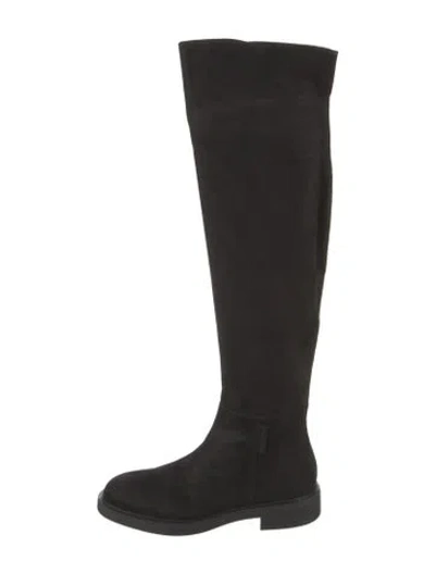 Pre-owned Gianvito Rossi Suede Riding Boots W/ Tags In Black