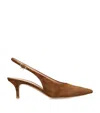 Gianvito Rossi Robbie Suede Leather Slingback In Brown