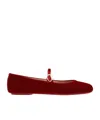 Gianvito Rossi 5mm Carla Velvet Ballerinas In Red
