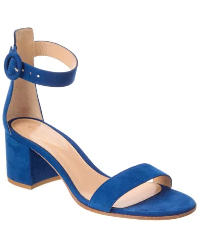Gianvito Rossi Suede Sandal In Blue