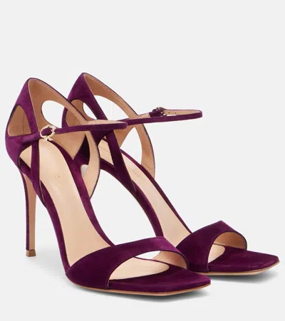 Gianvito Rossi Suede Sandals In Animal Print