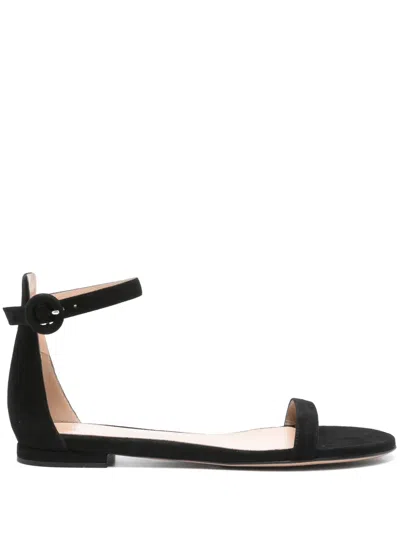Gianvito Rossi Suede Sandals In Black