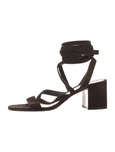 Pre-owned Gianvito Rossi Suede Sandals In Black