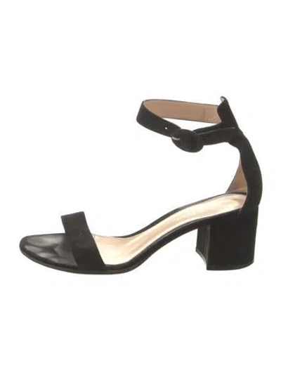 Pre-owned Gianvito Rossi Suede Sandals In Black