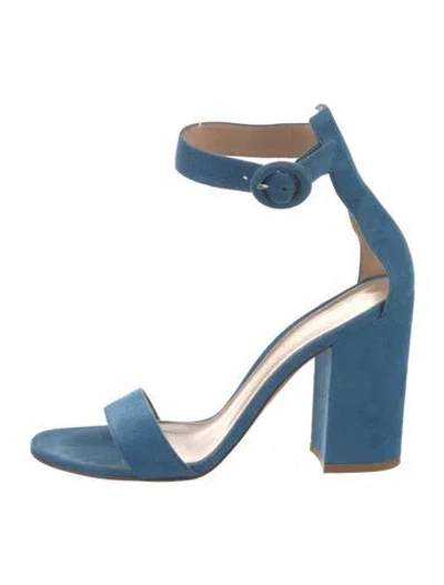 Pre-owned Gianvito Rossi Suede Sandals In Blue