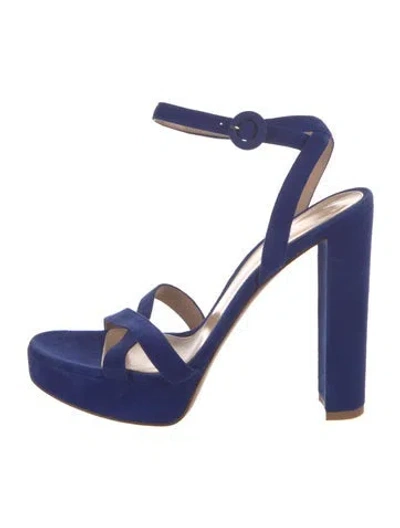 Pre-owned Gianvito Rossi Suede Sandals In Blue
