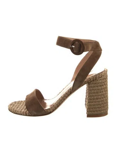 Pre-owned Gianvito Rossi Suede Sandals In Brown