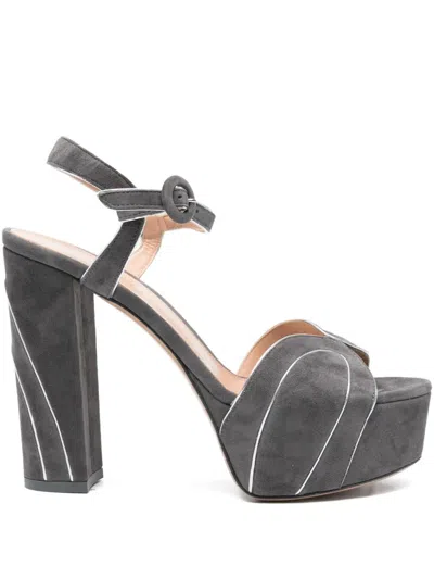 Gianvito Rossi Suede Sandals In Gray