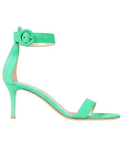 Gianvito Rossi Suede Sandals In Green