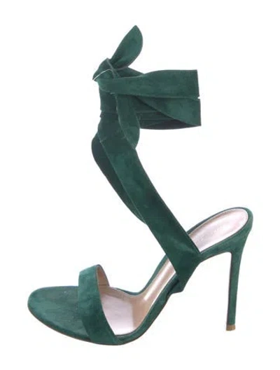 Pre-owned Gianvito Rossi Suede Sandals In Green