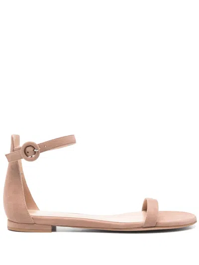 Gianvito Rossi Suede Sandals In Neutrals