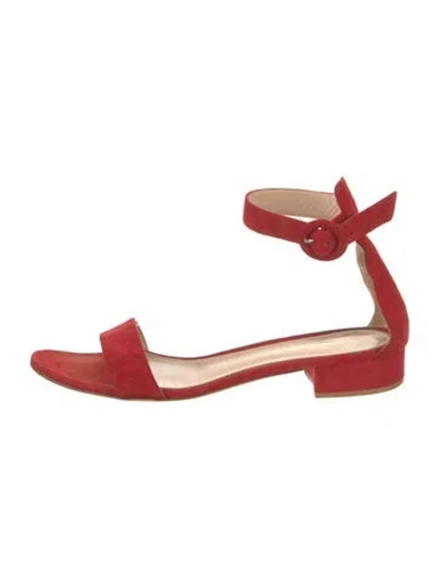 Pre-owned Gianvito Rossi Suede Sandals In Red
