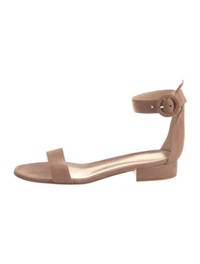 Pre-owned Gianvito Rossi Suede Sandals W/ Tags In Brown