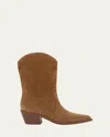 GIANVITO ROSSI SUEDE SHORT WESTERN BOOTS