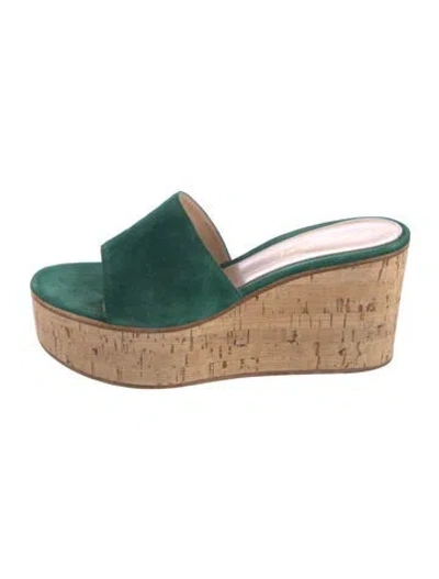 Pre-owned Gianvito Rossi Suede Slides In Black