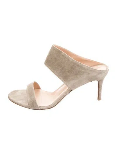 Pre-owned Gianvito Rossi Suede Slides In Gray