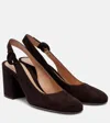 Gianvito Rossi Suede Slingback Pumps