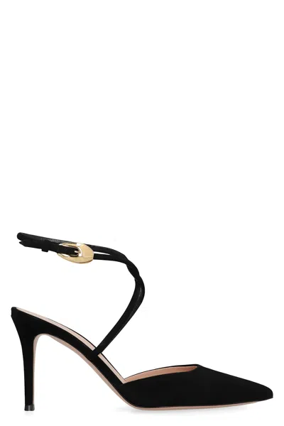 GIANVITO ROSSI SUEDE SLINGBACK PUMPS