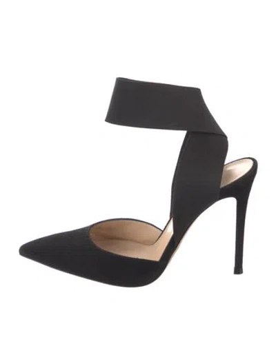 Pre-owned Gianvito Rossi Suede Slingback Pumps In Black