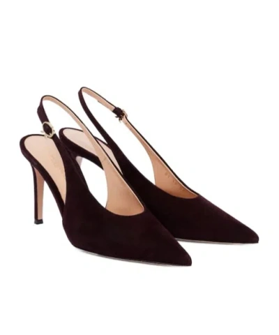 Gianvito Rossi Suede Slingback Pumps In Multi