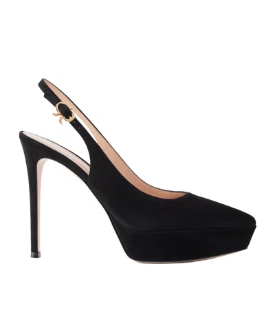Gianvito Rossi Suede Slingback Pumps In No