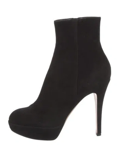 Pre-owned Gianvito Rossi Suede Sock Boots In Black