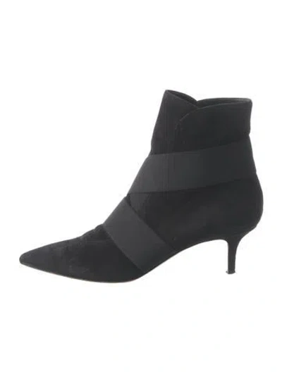 Pre-owned Gianvito Rossi Suede Sock Boots In Black