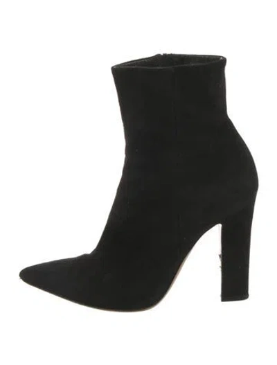 Pre-owned Gianvito Rossi Suede Sock Boots In Black