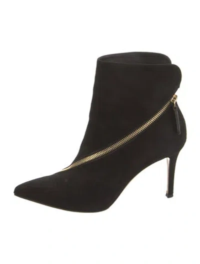 Pre-owned Gianvito Rossi Suede Sock Boots In Black