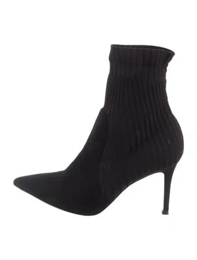 Pre-owned Gianvito Rossi Suede Sock Boots In Black