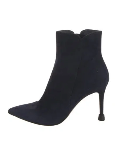 Pre-owned Gianvito Rossi Suede Sock Boots In Blue