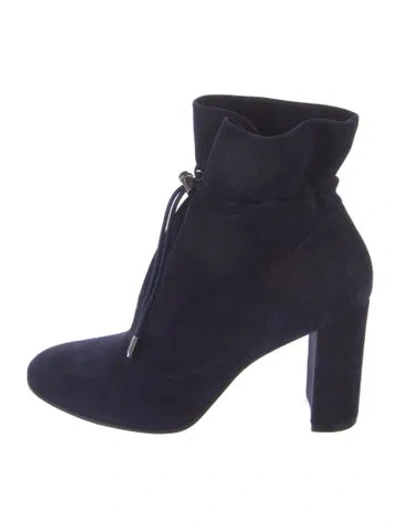 Pre-owned Gianvito Rossi Suede Sock Boots In Blue