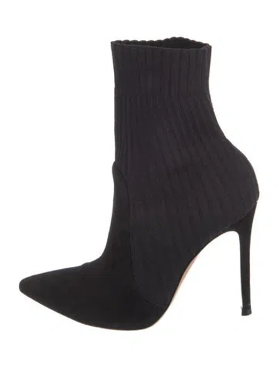 Pre-owned Gianvito Rossi Suede Sock Boots In Blue