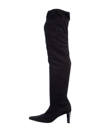Pre-owned Gianvito Rossi Suede Sock Boots In Blue