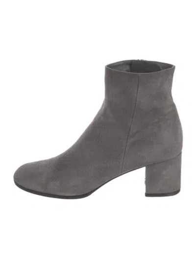 Pre-owned Gianvito Rossi Suede Sock Boots In Gray