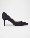 Gianvito Rossi Suede Stiletto Classic Pumps In Blue