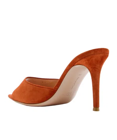 Gianvito Rossi Suede Stiletto Heel Slippers In Brown
