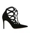Gianvito Rossi Elisa 95 Suede Lace-up Pumps In Black