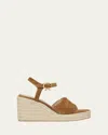 Gianvito Rossi Suede Wedge Ankle-strap Espadrilles